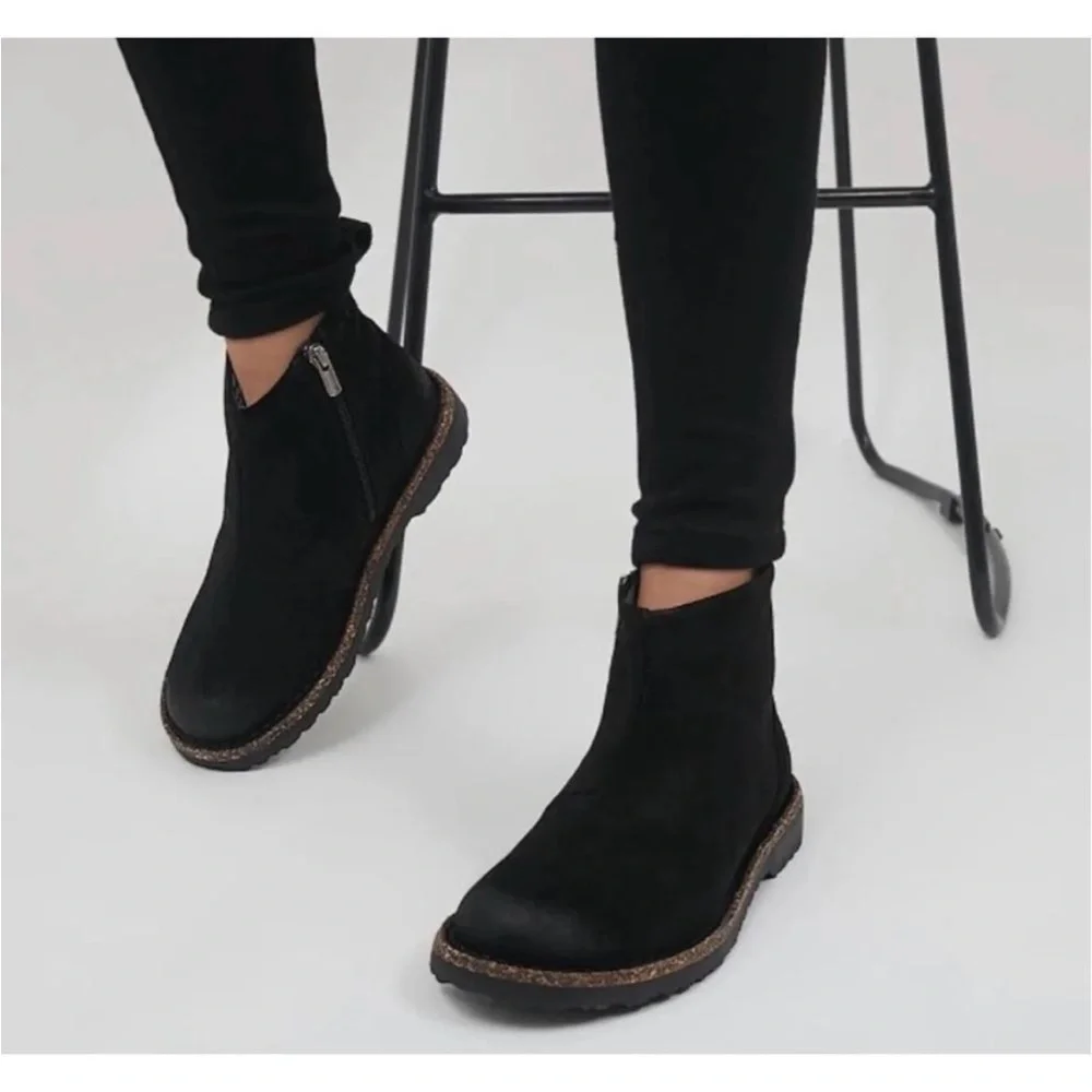 NEW Birkenstock Melrose Genuine Shearling Bootie Black Size 37 / 6